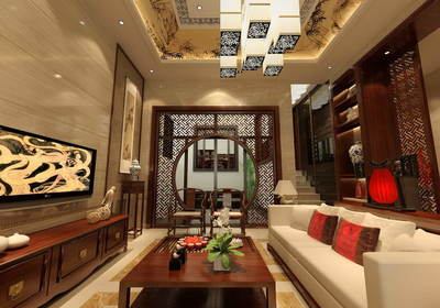 室內(nèi)陳設(shè)包括字畫、匾幅、盤景、陶瓷、古玩、屏風(fēng)、博古架等,追求_裝修美圖-新浪家居