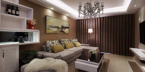 100平現代簡約兩室兩廳_設計作品_焦點家居_設計效果圖_家庭裝修設計